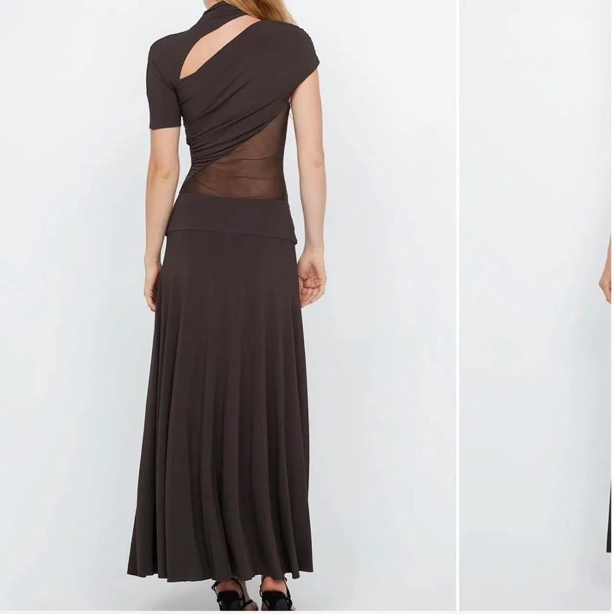 BEC & BRIDGE SERAPHINA ASYM DRESS IN CHOCOLATE SIZE AU 8
