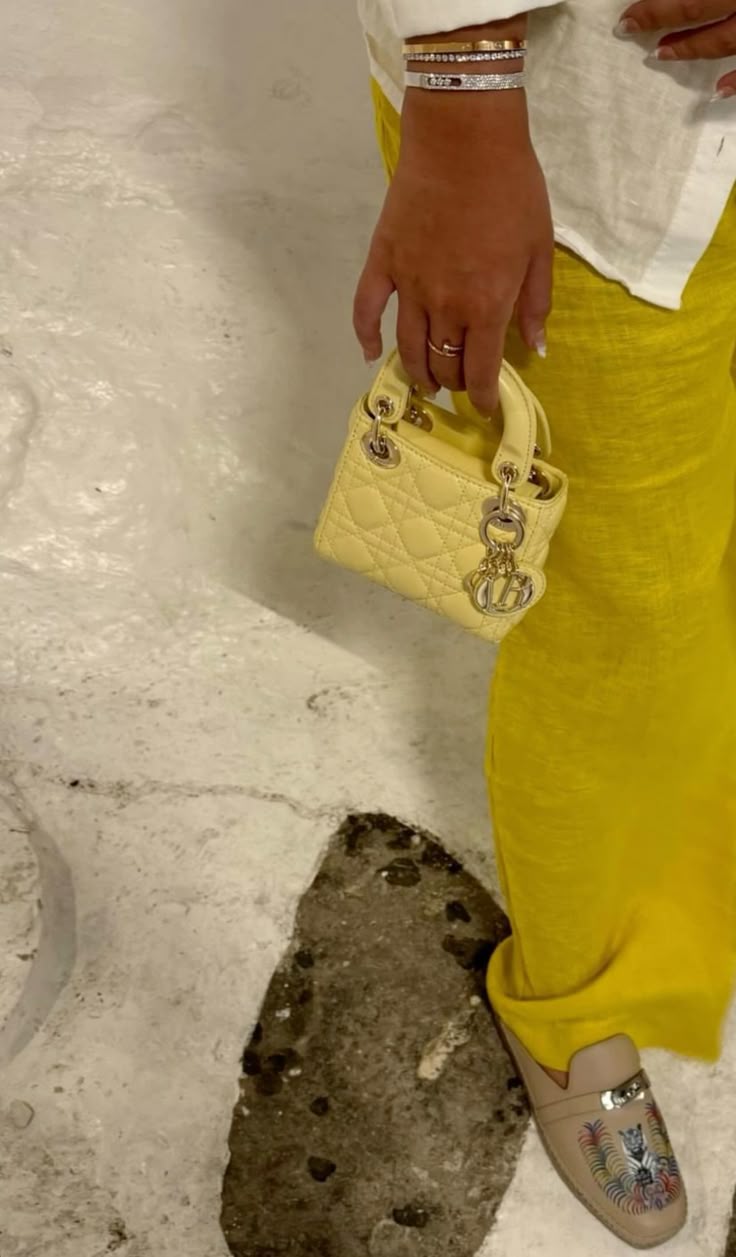 CHRISTIAN DIOR YELLOW MICRO BAG