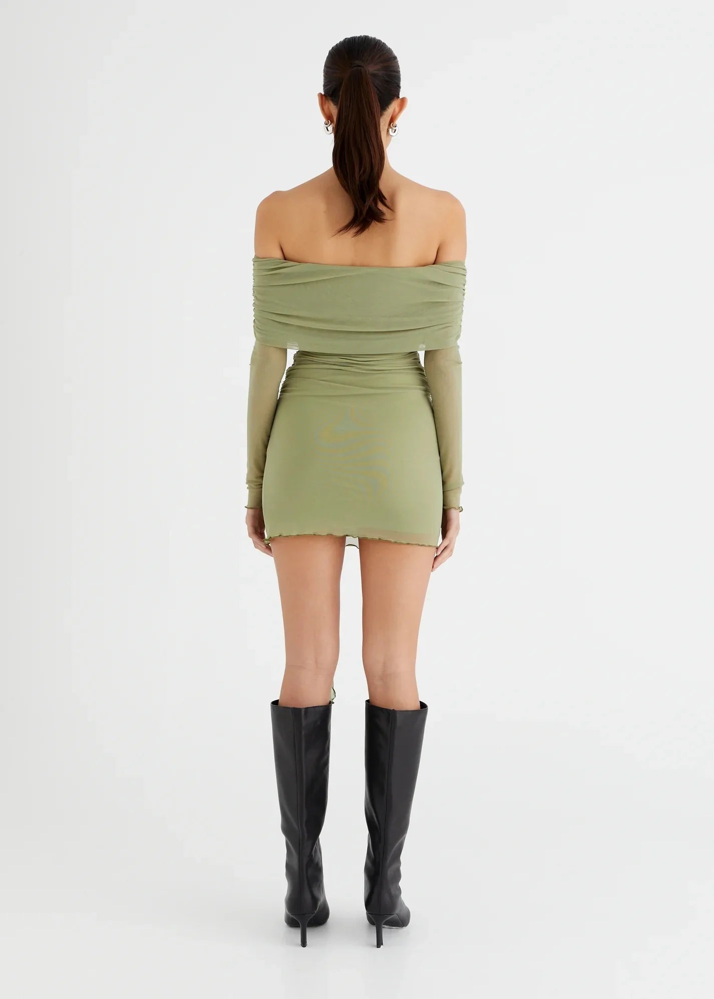 Benni Yasmin Off shoulder MIni Dress Pistachio Size 8