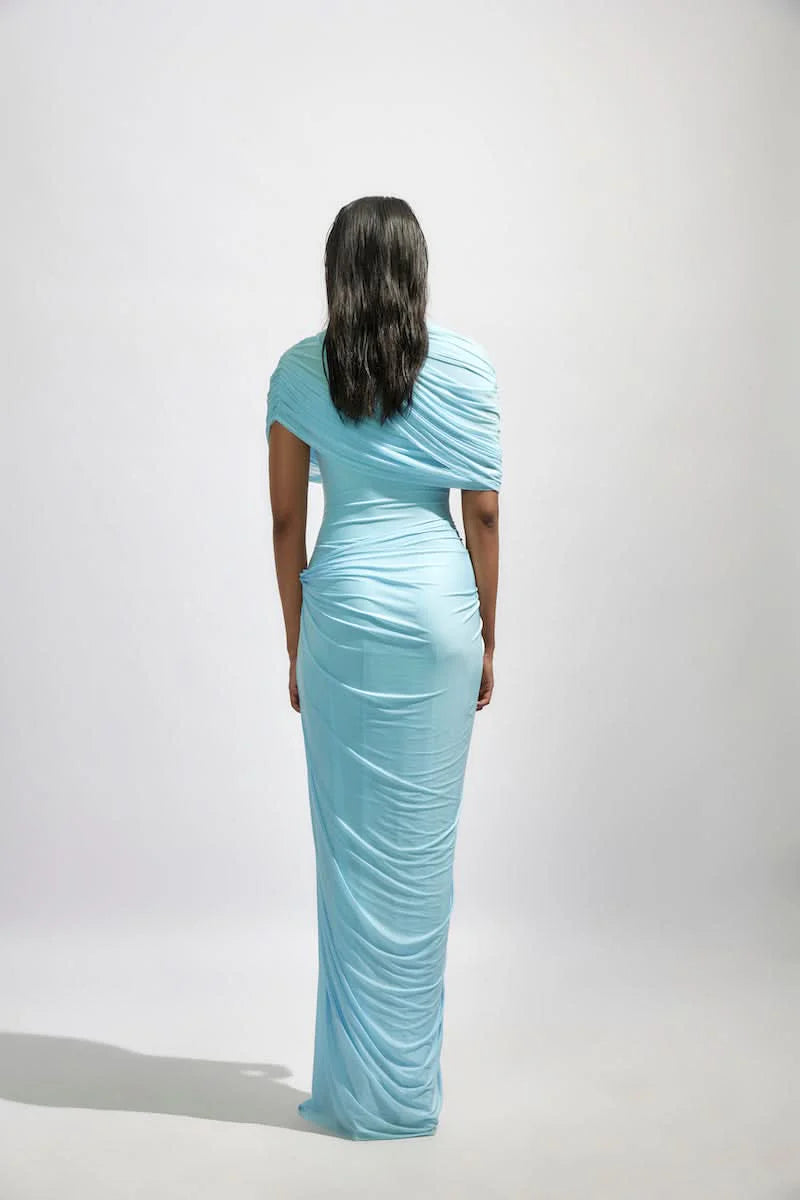 DEME BY GABRIELLA  Jasmine Baby Blue Maxi Dress size 8