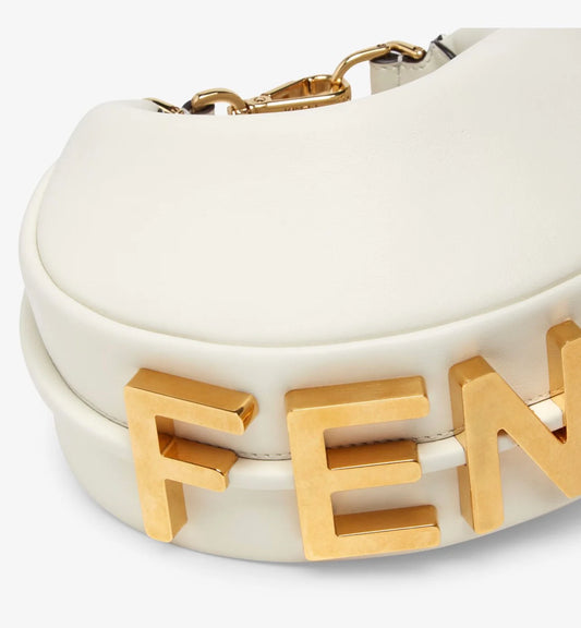 FENDIGRAPHY MINI White leather bag