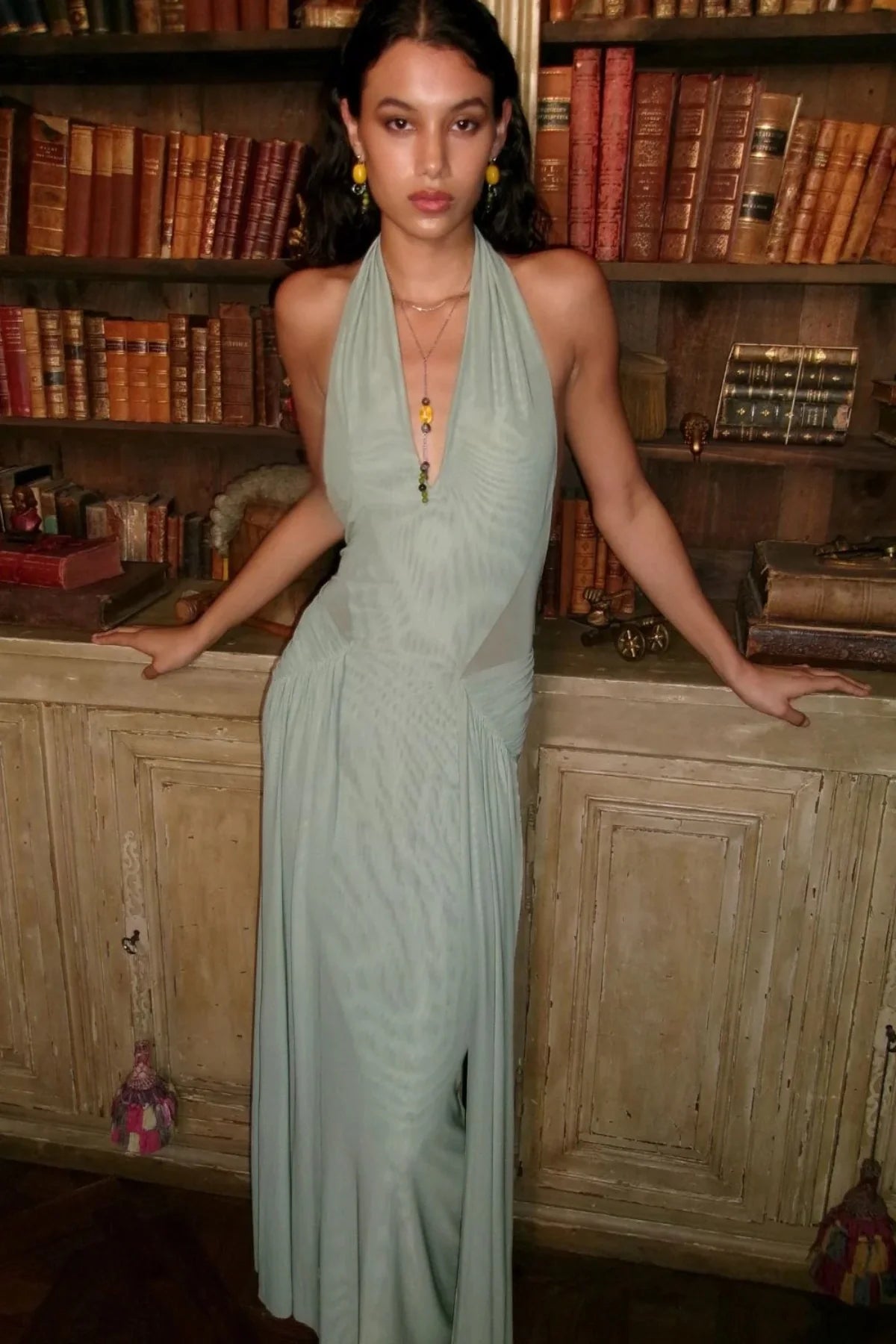 Bec & Bridge Juniper Halter Maxi Dress in Pistachio Size 8