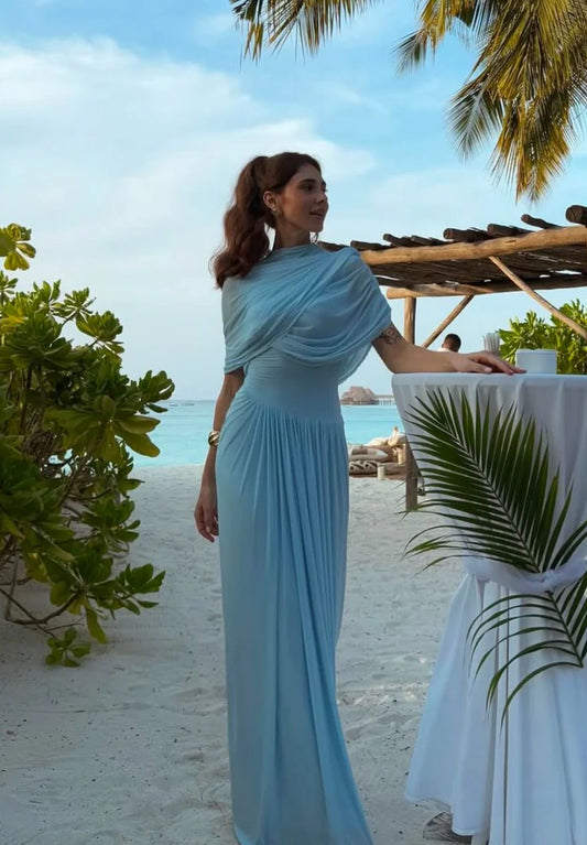 DEME BY GABRIELLA  Jasmine Baby Blue Maxi Dress size 8