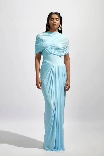DEME BY GABRIELLA  Jasmine Baby Blue Maxi Dress size 8