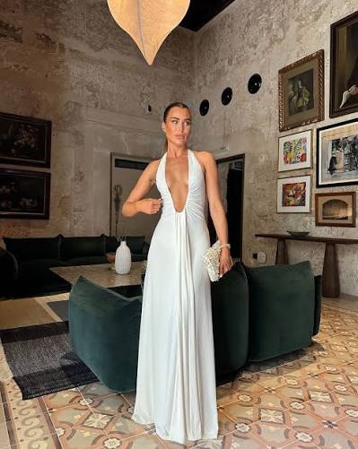Misha Jennifer Cupro Maxi Dress Ivory size 6